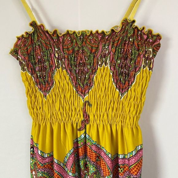 ISABELLA RODRIGUEZ Yellow Paisley Boho Print Maxi Dress - Picture 9 of 10